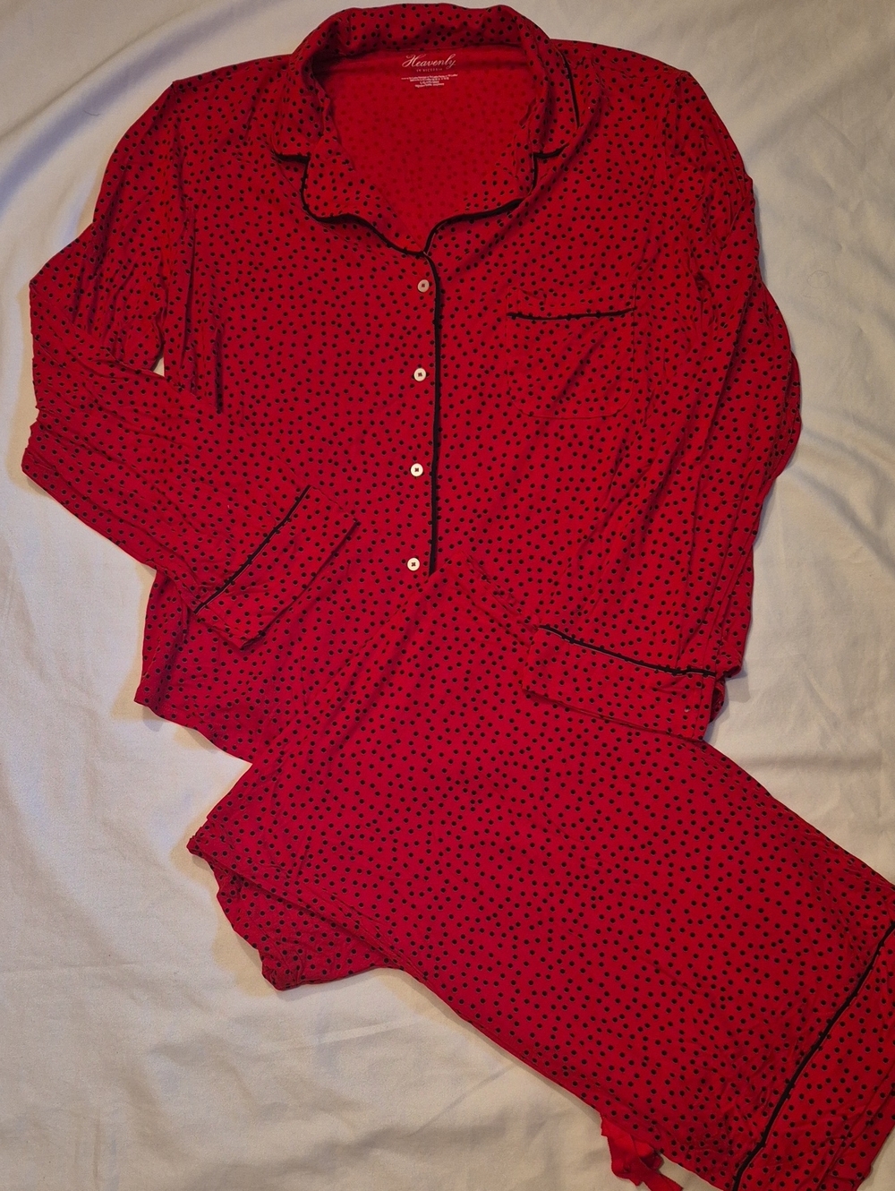 NWOT Victoria's Secret  Heavenly By Victoria Red Polka Dot Pajama Set